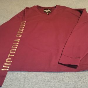SOLD!!!! NWOT Maroon XL Victoria Sport sweatshirt W/silver MAKE OFFER!